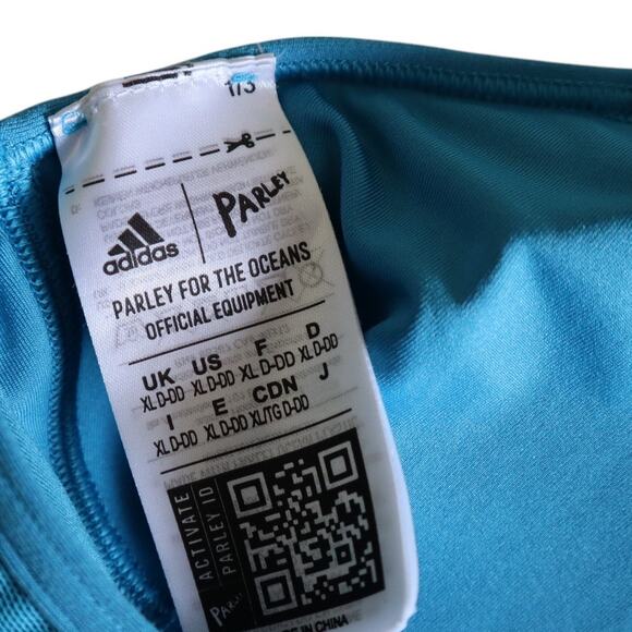 Adidas X Parley Womens Coreflow Aeroready Sports Bra Size XL Craft Blue Cutout - Picture 5 of 9